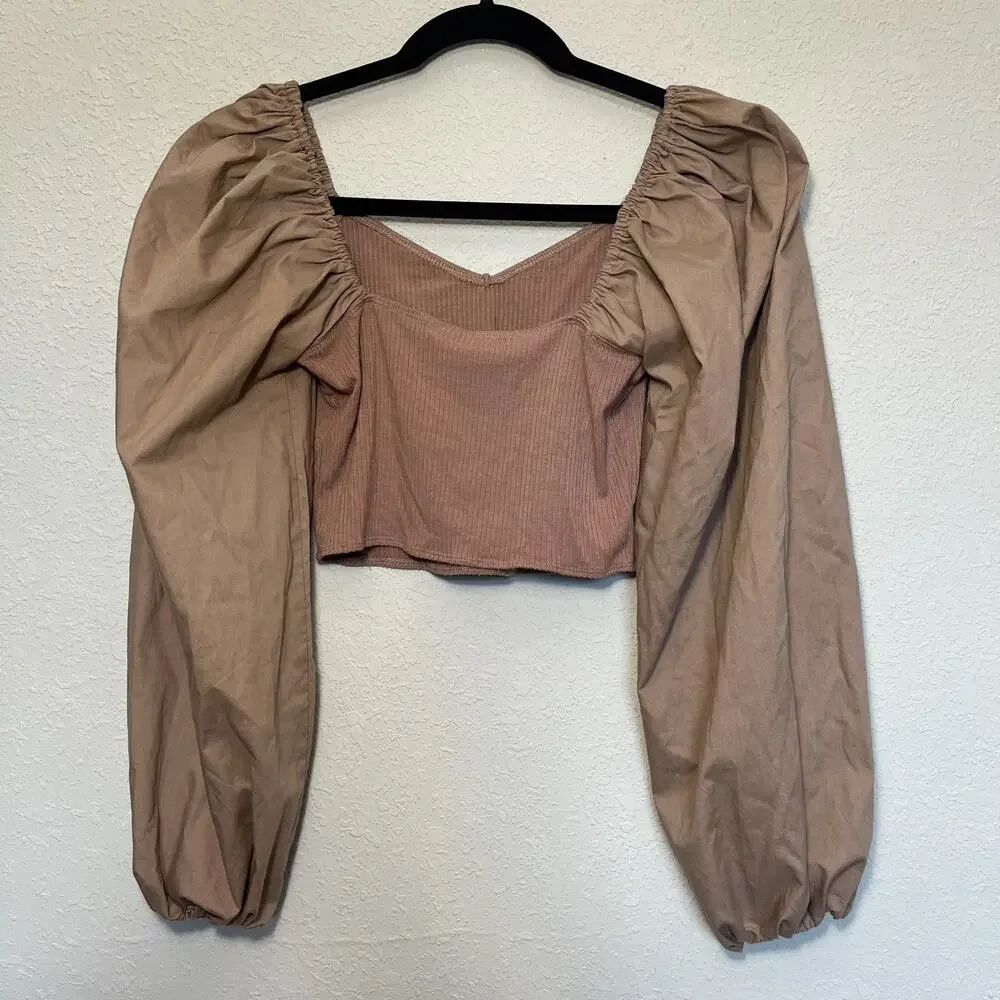 Abercrombie and Fitch Sweetheart Balloon Puff Sleeve Top Small Ren Faire Cottage